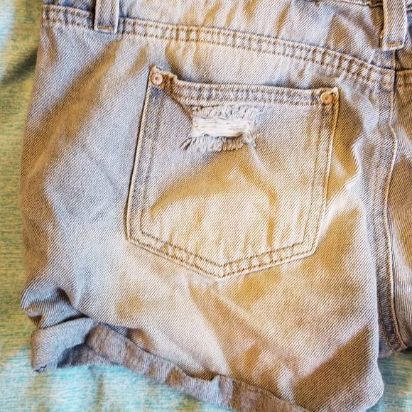Lei Distressed Overall Jean Shorts JUNIORS Medium - Picture 9 of 12